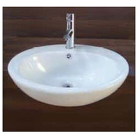 ECT Global Semi Recess Basin Bathroom Ceramic Vanity White Como WB 5043