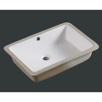 ECT Global Under Mount Basin Bathroom Ceramic Square Vanity White Qubi WB 5038B