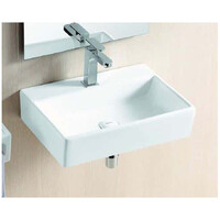 ECT Global Wall Hung Basin Bathroom Ceramic White Acqua WB 5136W