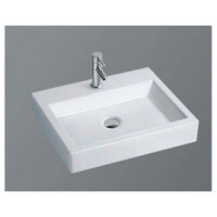 ECT Global Above Counter SQ Basin Bathroom Ceramic Vanity White Lucci WB 4838