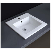 ECT Global Square Insert Basin Bathroom Ceramic Vanity White Lois WB 4583