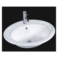 ECT Global Oval Insert Basin Bathroom Ceramic Vanity White Victoria WB 5644