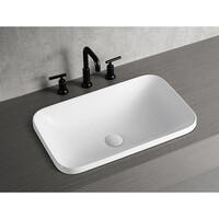 ECT Global Rectangular Insert Basin Bathroom Ceramic Vanity White Milan WB 6038