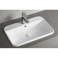 ECT Global Rectangular Insert Basin Bathroom Ceramic Vanity White Keno WB 6040