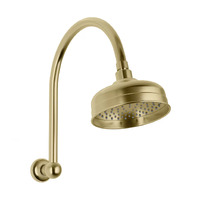 Phoenix Tapware Shower Arm and Rose Cromford Brushed Gold 134-5300-12