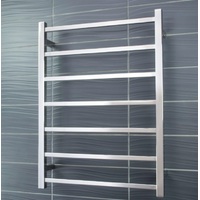 Radiant Heated Towel Ladder 600mm x 800mm 7 Bar Electronic Clothes Towel Warmer Chrome STR01