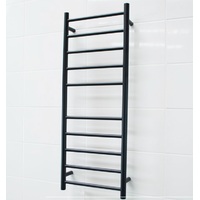 Radiant Heated Towel Ladder 430mm x 1100mm 10 Bar Clothes Towel Rail Matte Black BRTR430