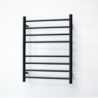 Radiant Heated Towel Ladder 530mm x 700mm 8 Bar Clothes Towel Rail Matte Black BRTR530