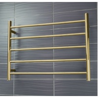 Radiant Heated Towel Ladder 750mm x 550mm 5 Bar Clothes Towel Rail Brushed Gold GLD-RTR03