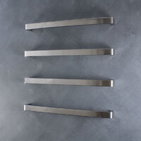 Radiant Heated Towel Rail Single Square Bar 650mm x 40mm Rounded Ends 12V Mirror Polished VAIL-650