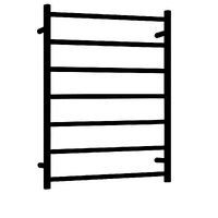Round 7 Bar Non-Heated Towel Ladder Matte Black Zenmo TP8060XBK