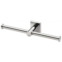 Phoenix Tapware Double Toilet Roll Holder Square Plate Chrome RADII RS891 CHR