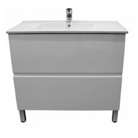Castano Bathroom Vanity Cabinet 2 Drawer with Kickboard Ensuite Vanities Gloss White Firenze 750