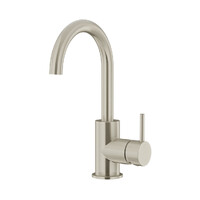 Round Gooseneck Basin Mixer Tap with Cold Start Brushed Nickel Meir MB17-PVDBN