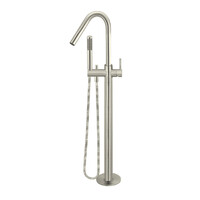 Round Freestanding Bath Spout and Hand Shower Brushed Nickel Meir MB09-PVDBN