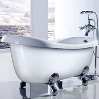ECT Global Freestanding Bath Tub with Chrome Claws High Back Bathroom Bathtub Monarch BT-155