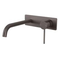 Phoenix Tapware Wall Basin Mixer Bathroom Set 230mm Slimline Curved Vivid Gun Metal VS7830-30