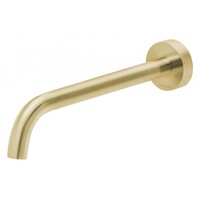 Phoenix Tapware Bathroom Wall Basin Outlet 230mm Curved Spout Brushed Gold VS7630-12