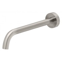 Phoenix Tapware Bathroom Wall Basin Outlet 230mm Curved Spout Brushed Nickel VS7630-40