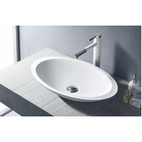 Avia Bathware Group Marble Stone Basin Above Counter Oval Shape Matt White Phoenix SI A23-600