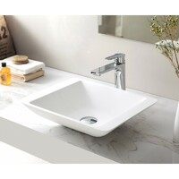 SI Aust Group Solid Surface Basin Marble Stone Above Counter Rectangle Matt White RIO SI-A25-450
