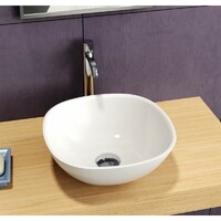 SI Aust Group Solid Surface Basin Marble Stone Above Counter Square Matt White Blanche SI-M16