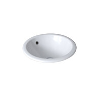 Seima Ceramic Inset Above Counter Round Basin Gloss White No Tap Hole IOS SBC-213B