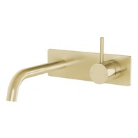 Phoenix Tapware Vivid Slimline Up Wall Bath Basin Mixer Bathroom Set 175mm Brushed Gold 112-7813-12