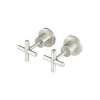 Cross Handle Jumper Valve Wall Top Assemblies Brushed Nickel Meir MW08JL-PVDBN