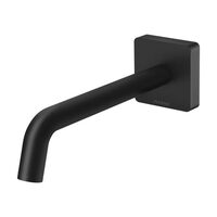 Phoenix Tapware Bathroom Wall Basin Outlet 180mm Curved Spout Matt Black Toi 108-7610-72
