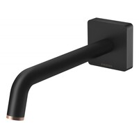 Phoenix Tapware Bathroom Wall Bath Outlet 180mm Curved Spout Matt Black Brushed Rose Toi 108-7620-10