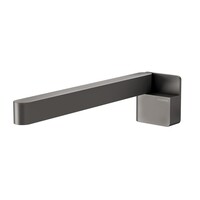 Phoenix Tapware Designer Swivel Bath Outlet 230mm Squareline Spout Bath Tub Filler Gun Metal 121-0881-30