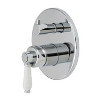 Fienza Wall Mixer Bathroom Shower Tap with Diverter Chrome Ceramic Handle Eleanor 202102