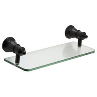 Fienza Glass Shower Shelf Bathroom Soap Holder Matt Black Lillian 81007B