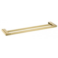 Ostar Bathroom Double Towel Rail Holder 600mm Wall Hung Brushed Gold 9236