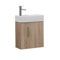 ECT Global Cabinet & Basin Top Bathroom Vanity Wall Hung Light Oak Piccolo 50W