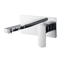 Fienza Koko Wall Basin / Bath Mixer Set With Spout Outlet Square Plate Chrome 218106