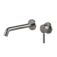 Phoenix Tapware Vivid MKII SwitchMix Wall Basin Bath Mixer Set 200mm Complete Kit Brushed Carbon 146-2810-31-1