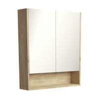 Fienza Scandi Oak 750 Mirror Cabinet with Display Shelf PSC750SS