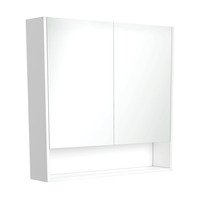Fienza Satin White 900 Mirror Cabinet with Display Shelf PSC900SMW
