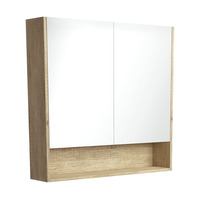 Fienza Scandi Oak 900 Mirror Cabinet with Display Shelf PSC900SS