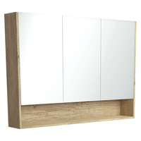 Fienza Scandi Oak 1200 Mirror Cabinet with Display Shelf PSC1200SS