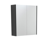 Fienza 600 Mirror Cabinet with Satin Black Side Panels PSC600B