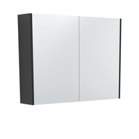Fienza 900 Mirror Cabinet with Satin Black Side Panels PSC900B