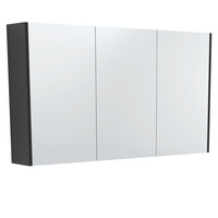 Fienza 1200 Mirror Cabinet with Satin Black Side Panels PSC1200B
