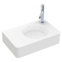 Fienza Encanto 470 Solid Surface Wall Hung Basin One Tap Hole Matte White CSB11-47