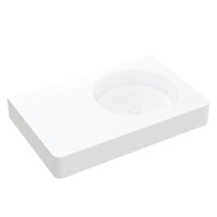 Fienza Encanto 700 Solid Surface Wall Hung Basin No Tap Hole Right Hand Bowl Matte White CSB11-70R-0