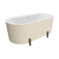 Fienza Aluca Freestanding Bath 1500mm Brushed Copper w Overflow Matte Khaki FR88-1500K-CO-OF