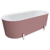 Fienza Aluca Freestanding Bath 1700mm Chrome Legs w Overflow Matte Rouge FR88-1700R-C-OF