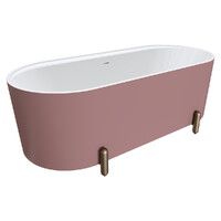 Fienza Aluca Freestanding Bath 1700mm Brushed Copper Legs w Overflow Matte Rouge FR88-1700R-CO-OF